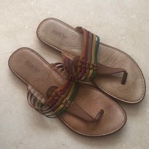 Multicolored leather sandals